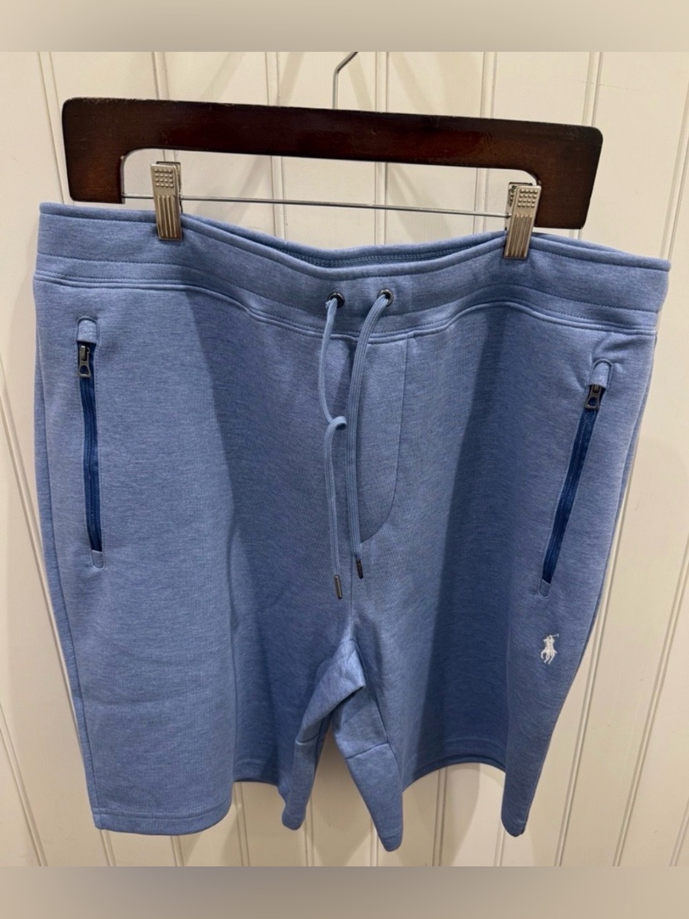 NWT Polo Ralph Lauren HEATHER BLUE 9” inseam Double Knit Sweat Track Shorts 2XL